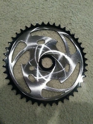 NEW STEEL BICYCLE SPROCKET CHAINRING 1/2X1/8X44T CRUISER BMX LOWRIDER BICYCLES  - Image 1 of 4