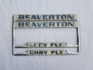 Vintage Beaverton, OR Chrysler Plymouth Auto Dealer License Plate Frames - Picture 1 of 1