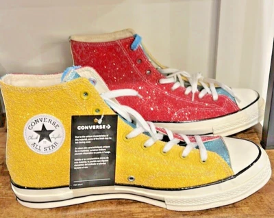 Novo com etiquetas Converse Chuck Taylor All Star sapatos de cano alto tamanho 12 (homens) vermelho amarelo azul - Imagem 1 de 4