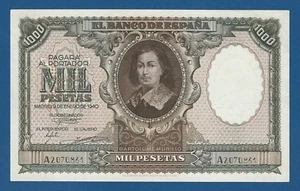 ESPAÑA // SPAIN -- 1000 PTAS ENERO 1940 -- EBC- // aXF -- SERIE A -- PICK 120a . - Picture 1 of 2