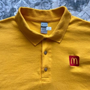 De colección Y2K McDonalds Empleado Polo Grande Amarillo Muca Ronald Travis Scott - Imagen 1 de 15