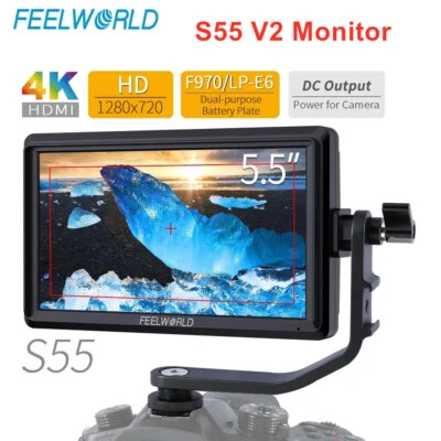 FEELWORLD S55 V2 5,5 дюйма DSLR камеры поле видео монитор FHD IPS 4K HDMI вход - Изображение 1 из 4