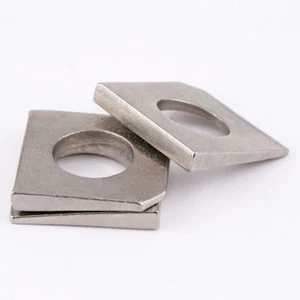 A2 STAINLESS STEEL METRIC SQUARE BEVEL WASHERS BEAM FLANGE WEDGE M6-M30 - Picture 1 of 5