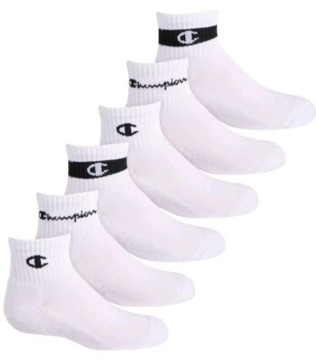 Paquete de 6 calcetines Champion para niños talla 5-7 / 10C-3Y blancos nuevos con etiquetas Foto 1 de 2