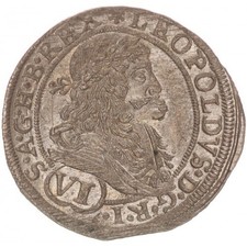 Leopold I Hungary Silver 6 Kreuzer 1676 Pressburg XF Coin Collectible