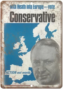 Insegna Metallo Riproduzione 12" x 9" Partito Laburista Conservatore Europeo - Foto 1 di 1
