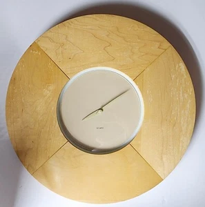 Hand Crafted Oak Wooden Wall Clock Features Stunning Grain & Dovetail Joints 15" - Picture 1 of 8