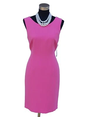 Vestido Albert Nipon tamanho 6 rosa flor midi bainha feminina P - Imagem 1 de 4