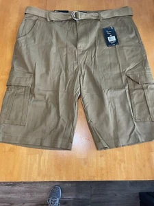 New Blu rock Mens Size 38 Dark Khaki Bermuda Cargo Shorts - Bild 1 von 7