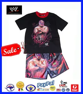 GENUINE AUS LICENSE-WWE RAW Wrestling Rey Mysterio Boys Summer PJ'S-Pyjamas-SALE - Picture 1 of 3