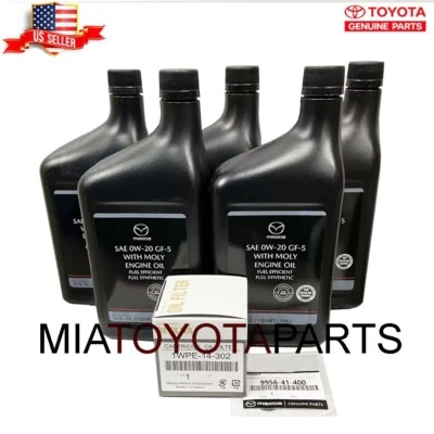 Mazda Skyactiv Oil Change Kit 0000-G5-0W20-MQ 5Qts Oil Filter 1WPE14302 & Gasket - Image 1 of 4