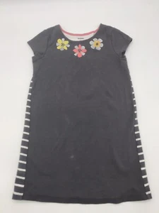 Gymboree Nightdress Youth Girl L Gray Graphic Print Floral Embroidered..#17335 - Picture 1 of 10