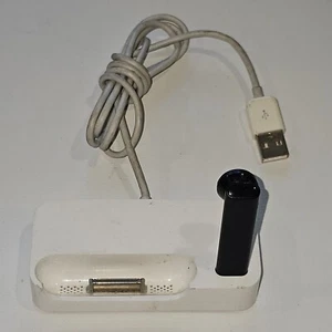 Apple A1221 iPhone Bluetooth Headset Black with A1234 Charging Dock UNTESTED - Picture 1 of 5