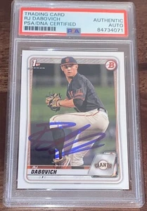 RJ Dabovich 2020 Bowman Chrome 1st Bowman Signed Autographed Card Giants PSA N2 - Picture 1 of 1