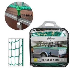Anhängernetz 3,5 x1,8m mit 10 Haken Containernetz Ladungssicherungsnetz dehnbar - Bild 1 von 4