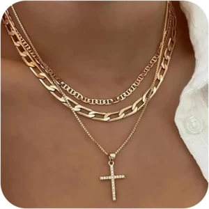 Cross Necklace for Women,Stackable Stacked Stacking Layering Layered Necklaces D - Picture 1 of 12