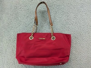 Calvin Klein Purse Womens Red Handbag Purse Red Glam Bag 15"X8"X4" GUC - Picture 1 of 13