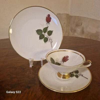 Winterling Marktleuthen Bavaria Sammelgedeck Rose Goldspitze Porzellan 3 Tlg. - Bild 1 von 4