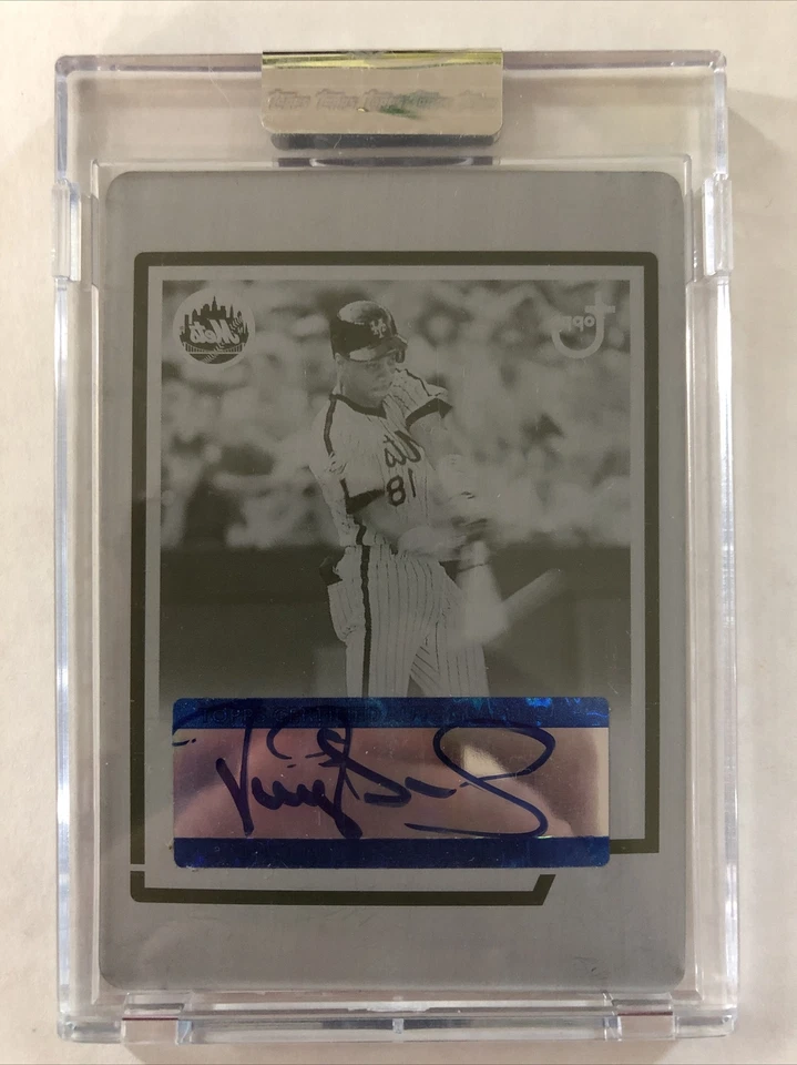 2004 Topps Retired Darryl Strawberry Autograph Printing Press Plate Cyan 1/1 - Image 1 of 2