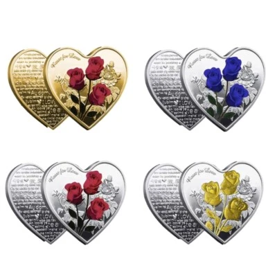 Exquisited Love Heart Metal Coin Meaningful Souvenirs Valentine s Day Gift Coin - Image 1 of 4
