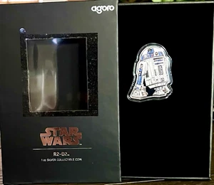 2025 Agoro Niue $2 Star Wars Droids R2-D2 1oz .999 Silver Colorized Shaped Coin - Picture 1 of 4