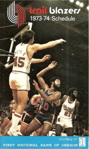1973-74 Portland Trailblazers Basketball Pocket Schedule - Picture 1 of 2