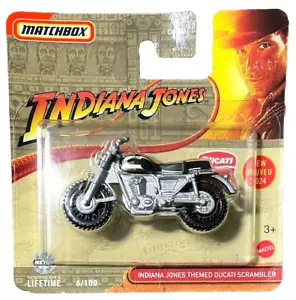 Matchbox Indiana Jones Ducati Ducati Scrambler 6/100 2024 modellino giocattolo 1:64 - Foto 1 di 13