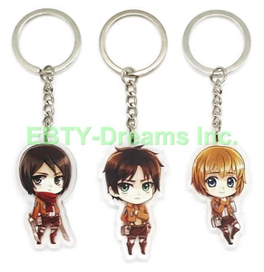 3er Set Attack Titan Anime Acryl Schlüsselanhänger Mikasa Ackerman Eren Jaeger Armin - Bild 1 von 2