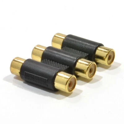 GOLD RCA Phonokuppler Join AV Composite Sound Kabel - Bild 1 von 2