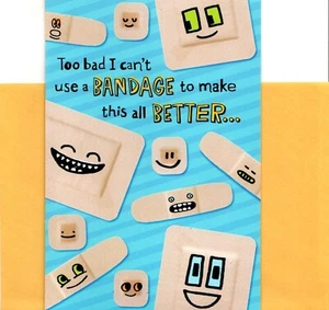Tarjeta de felicitación distintiva Get Well Soon Vendage Cast Casts tema - Imagen 1 de 3