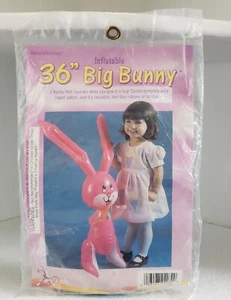 VTG Inflatable Big BLUE Easter Unlimited Bunny 36” Rabbit Squeaks When Hugged - Picture 1 of 5