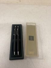 Vintage CROSS Pen & Pencil Set Case Matte Black And SILVER Interpak P-1043-MI