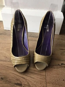 Miu Miu Ladies Peep toe Leather Heels Size 6 - Picture 1 of 8