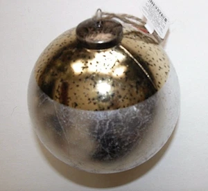 NEW NWT Christmas Ornament Round Gold Silver Black Specks - Picture 1 of 1