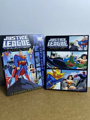 DC Comics Justice League Unlimited Complete Season 2 DVD Disc Set M2-O Foto 1 de 4