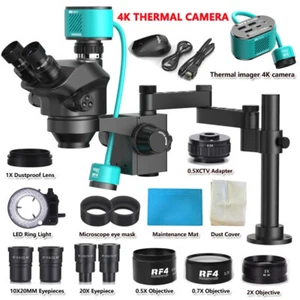 3.5-200X Simul-Focal Stereo Trinocular Microscope Set 4K 2K 1080P HDMI Thermal - Picture 1 of 49