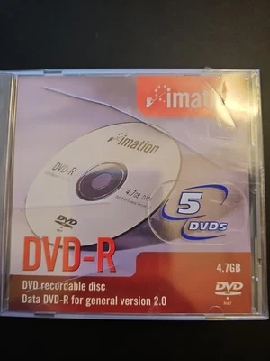 DVD+R Recordable Disc 4X (5 Pack) imation RW DVD’s. New sealed!  - Image 1 of 4
