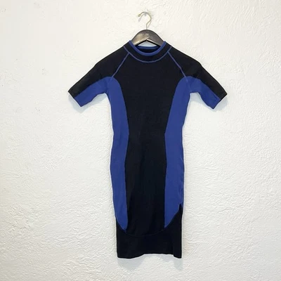 Alexander Wang Dress Bodycon Mini Sweater Knit Black Blue XS Extra Small - Image 1 of 4