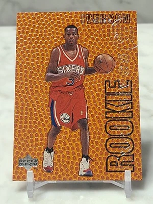 1996-97 Upper Deck Allen Iverson RC Rookie Exclusives #R1 Philadelphia 76ers HOF - Imagem 1 de 2