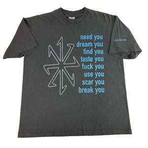 T-shirt NIN vintage 1995 nove pollici gomma unghie double face nera tutto sport XL - Foto 1 di 11