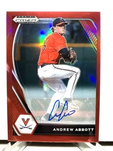 2021 PRIZM DRAFT ANDREW ABBOTT RC AUTO RED PRIZM #D /50 SP CINCINNATI REDS - Picture 1 of 8