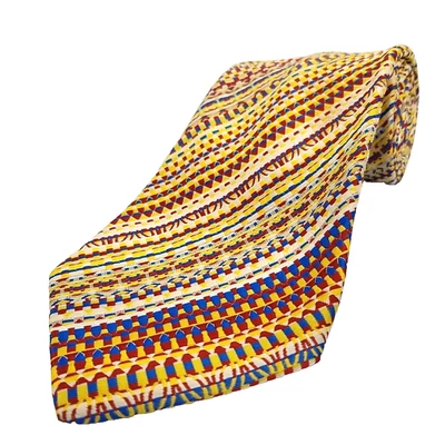 Corbata a Rayas De Colección Años 60 70 Oleg Cassini Colorida Amarillo Rojo Azul 54" x 4" Foto 1 de 4