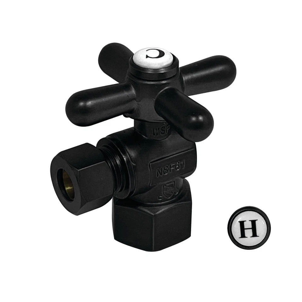 Kingston Brass CC43100X Quarter Turn Valves, Matte Black - Image 1 of 1