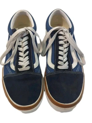 Vans Blue Old Skool Stacked Cobblestone Platform Sneakers Size Women 8.5 Men 7 - Image 1 of 4