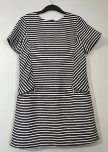 Red Herring Navy/White Striped Mini Dress With Pockets Uk 16 - Picture 1 of 11