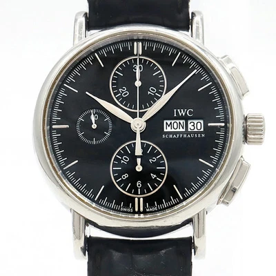 IWC Portofino Chronograph IW378303 Men's stainless Black Automatic Wristwatches - Image 1 of 4
