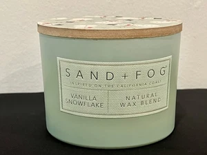 Sand + Nebel Vanille Schneeflocke Kerze Sojawachs Baumwolldocht 12oz 36hr NEU - Bild 1 von 5