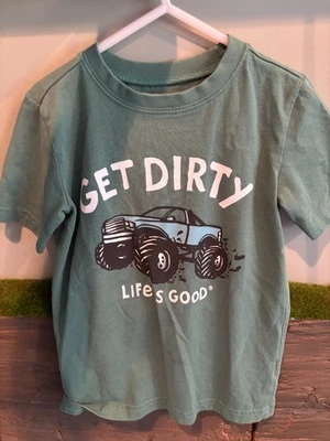 XS Boys Life is Good Monster Truck Crusher Camisa X-Pequeña, nunca usada, Sucia Foto 1 de 3