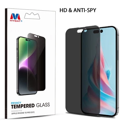 Protector de pantalla de vidrio templado de cobertura completa de privacidad para Apple iPhone serie 15 Foto 1 de 4