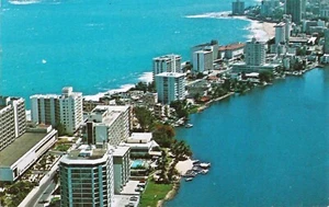 Postcard Puerto Rico Fabulous Condado - Hotels Strip 50s-60s NrMINT Unused - Picture 1 of 1